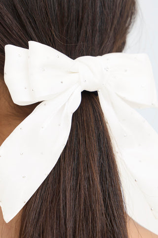 BELA hårelastik hvid sløjfe