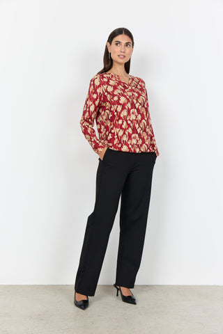 FELICITY skjortebluse med bladmønster