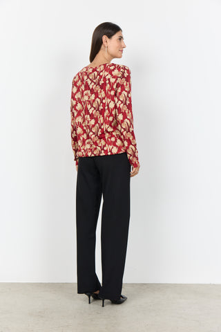 FELICITY skjortebluse med bladmønster