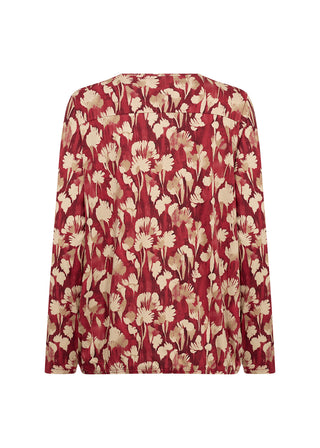 FELICITY skjortebluse med bladmønster