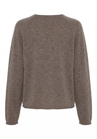 ALICE Cashmere Cardigan - Ash Brown Melange