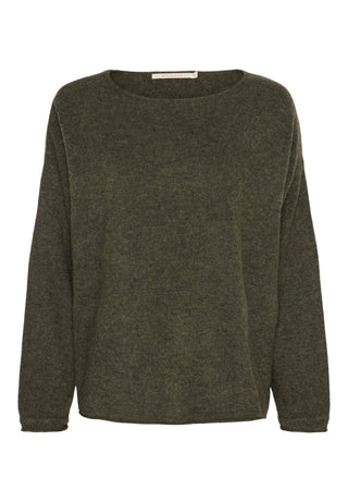 MIRA Cashmere Pullover - Army Green Melange
