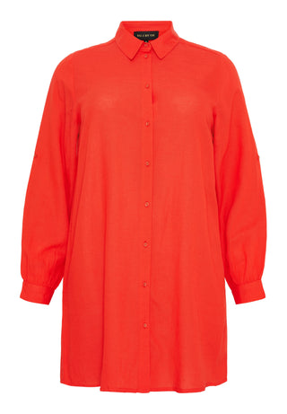 Lang VISKOSE SKJORTE - Tomato Red