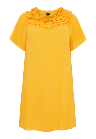KJOLE MED FLÆSEKANT - Yellow