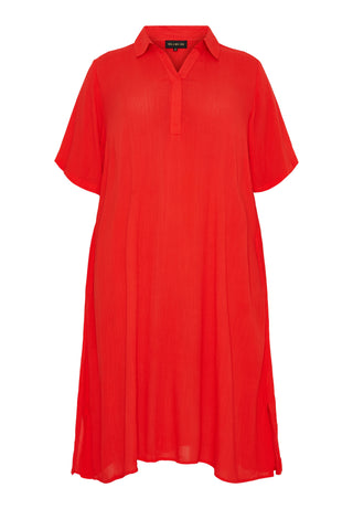Klassisk KJOLE med lommer - Tomato Red