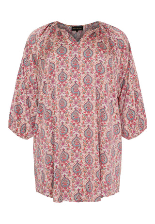 Oversized TUNIKA kjole - Pink Paisley print
