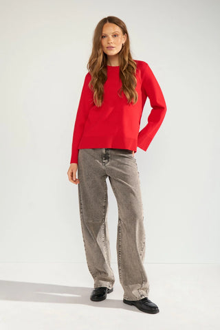 NUMARTA RELAXED PULLOVER - Goji Berry