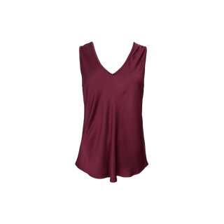 MABEL DOUBLE V-NECK TOP - Plum
