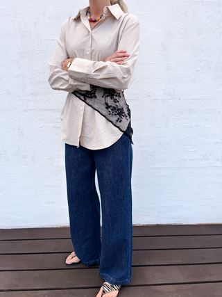 MIRIANA mini blonde tørklæde - Black