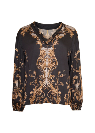 LOVA bluse - Grey Combi