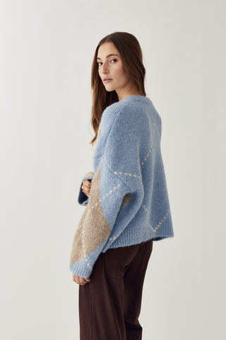 LAI KNIT sweater - Sky Blue Mix