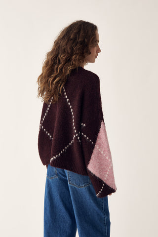 LAI KNIT sweater - Wine Mix