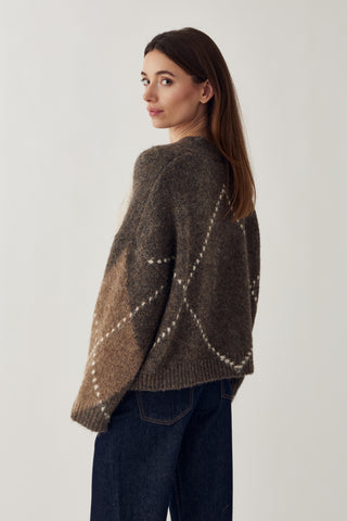 LAIANA KNIT cardigan - Ash Brown Mix