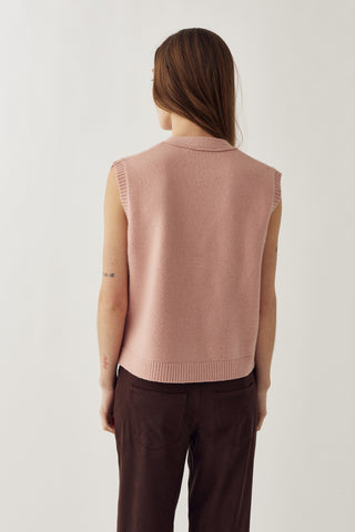 MARILYNN KNIT vest - Blush Pink