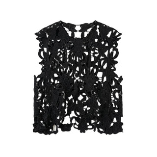 GUDRUN LACE TOP - Black