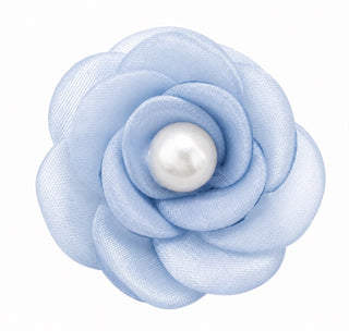 Button Cover FLOWER SILK Light Blue