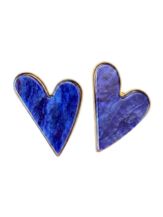 Button Cover BIG COLOR HEART Blue