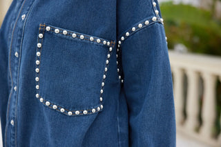 Jewelly denim skjorte med nitter
