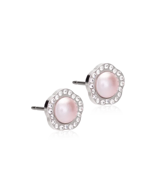 ST Brilliance Fancy Pearl Øreringe 8 mm,Crystal/Light Rose